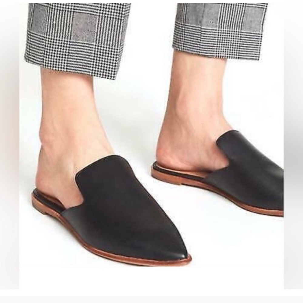 Madewell Gemma Chic Black Leather Mules